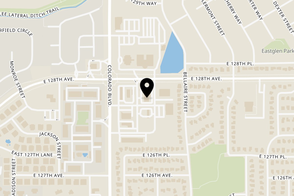 Map showing the location of Taqueria “ El Compita “ Mexican Restaurant on 4160 E 128th Ave in Thornton